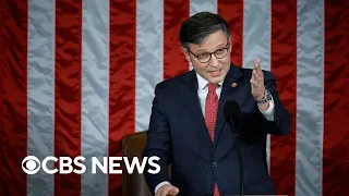 Newly-elected House Speaker Mike Johnson addresses lawmakers | full video