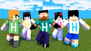 MONSTER SCHOOL : SIMPLE DIMPLE HEEKO HEROBRINE FAMILY - MINECRAFT ANIMATION