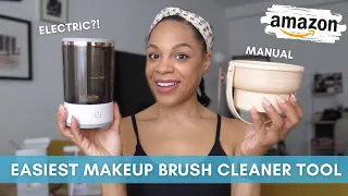 Trying Makeup Brush Cleaning Tools from Amazon | Electric or Manual which one ACTUALLY works!