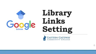 Library Links Setting in Google Scholar