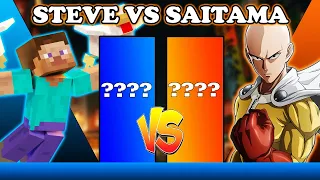 Steve VS Saitama - Power Levels! Minecraft Vs One Punch Man!