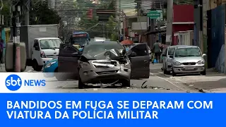 Criminosos em fuga trocam tiros com a polícia militar |#SBTNewsnaTV(20/02/24)