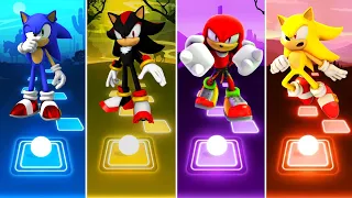 Sonic 🆚 Shadow 🆚 Knuckles 🆚 Super Sonic  || Tiles Hop Gameplay 🎯🎶