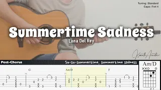 Summertime Sadness - Lana Del Rey | Fingerstyle Guitar | TAB + Chords + Lyrics