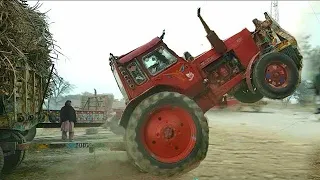 Tractor Heavy Load Trolley Fail In The Mud || Tractor Sugarcane Load Trolley Fail | Tractor Video