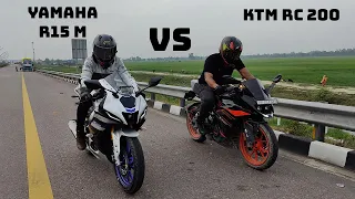 Yamaha R15 M VS KTM RC 200 | Highway battle