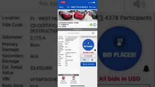 Copart Bugatti Chiron Insane bidding War!!