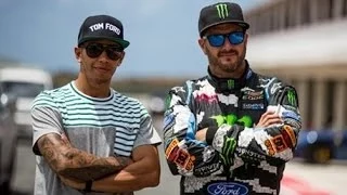 Ken Block vs Lewis Hamilton | Formula 1 Vs Rallycross | Top Gear Live Barbados