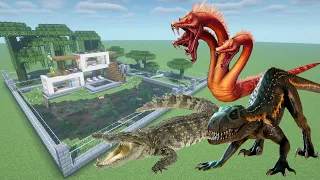 How To Make an Indoraptor, Crocodile, and Hydra Farm in Minecraft PE