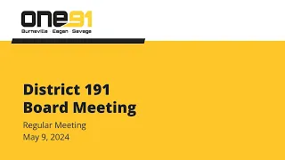 Board of Education Regular Meeting - May 9, 2024