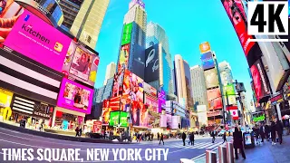 ⁴ᴷ⁶⁰ Times Square Walking Tour NYC | Radio City Music Hall to Times Square Walking Tour New York 4k