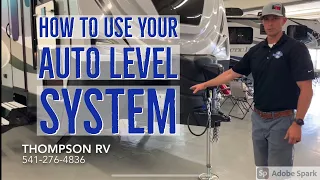 How to use your travel trailer Auto Leveling System