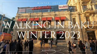 [4K] Azerbaijan, Baku/ Winter 2023 / Virtual Walk with Natural Sounds