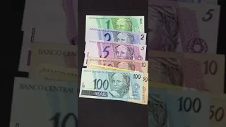 Cédulas da primeira família do Real 1,2,5,10,20,50,100 reais