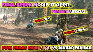 DUEL PANAS RIDHO JION vs AHMAD FADILAH DI FINAL BEBEK MODIF 4T OPEN | SIRKUIT NAPANGGA MOTOCROSS