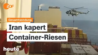 heute 19:00 Uhr vom 13.04.2024 Iran kapert Containerschiff, Flut Russland, neuer Grenzübergang Gaza