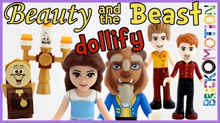 Beauty and the Beast characters turned into LEGO minidolls