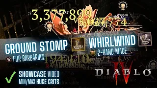 [Diablo IV] BUILD SHOWCASE - Stunner Whirlwind Barb (for Huge Crits)