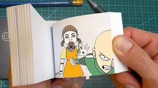 Saitama Play Squid Game Flipbook - Anime Squid Game (Red Light Green Light)