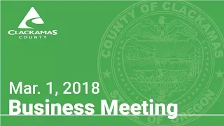 Board of County Commissioners' Meeting Mar. 1, 2018