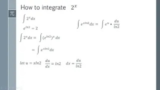 How to Integrate 2^x - Number to a Power of x Integration Method