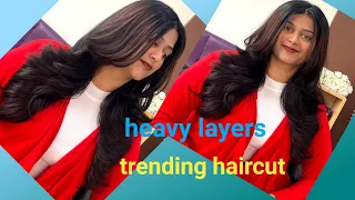 How to : heavy layer Hair cut कैसे करे आसनी से/ easy way/step by step/butterfly with layer haircut