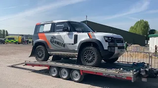 Bowler arriving at the Great British Land Rover Show at the Newark Showground