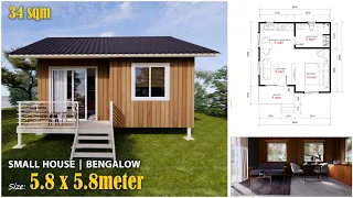 Small House Design | Bangalow 5,8x5,8 Meter (34sqm)