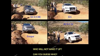 Evoque vs Q5 vs 2 Grand Vitaras Offroad - same obstacle