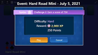 Hard Road Mini Game #2 | July 5, 2021 Event | Spider