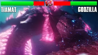 Godzilla Vs Tiamat Battle Scene 4K | Godzilla X Kong The New Empire But Health Bar Is Enabled