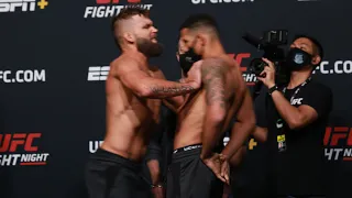 Jeremy Stephens shoves Drakkar Klose at weigh-ins