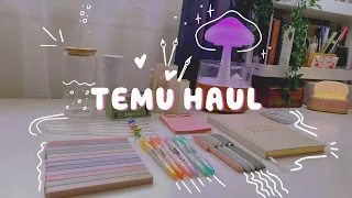 Huge Aesthetic Temu Haul 🐇|| Stationery + desk decor🍒cozy unboxing