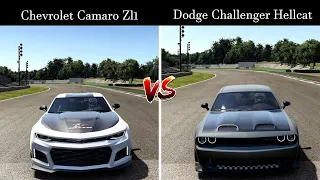 Dodge Challenger Hellcat Vs Chevrolet Camaro ZL1 || Drag Race || Top Speed || Acceleration Test ||