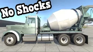 BeamNG Drive - Concrete Mixer Truck Without Shocks Suspension Test