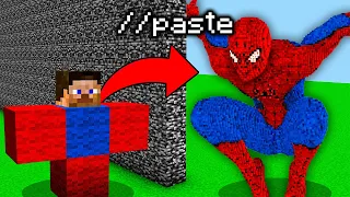 I CHEATED with //PASTE in SPIDERMAN Build Challenge (Minecraft)