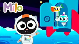 Milo y sus amigos aterrizan en la Luna! | Milo, el gato #dibujos #niños