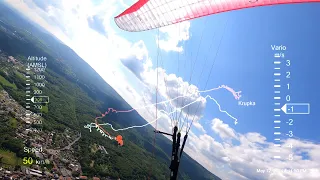 Some stunning paragliding thermals at Krupka - 12.05.2024 - Iota DLS - Telemetry layer test