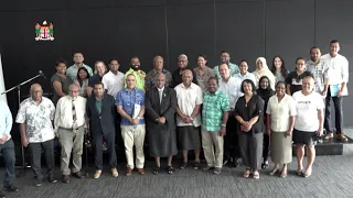 Fiji's Attorney-General delivers a statement at the Dialogue Fiji