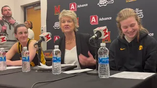 Iowa women's basketball's Caitlin Clark, Lisa Bluder, Molly Davis react to big road win at Maryland