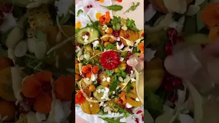 Salad with edible flowers! #youtube #youtubeshorts #vegan #recipes