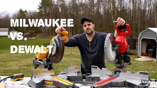 Dewalt FlexVolt 12" Cordless Miter Saw vs. Milwaukee Fuel 18v 12" Cordless Miter Saw. Tool Duel!