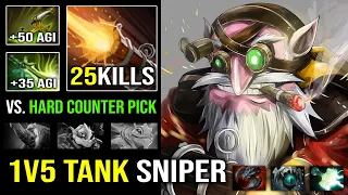 WTF 1v5 Tank Sniper 100% Max Agility Butterfly Just Stant & Hit Against Hard Counter Pick Dota 2