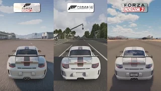 Forza Horizon 2 vs Forza 6 vs Forza Horizon 3 - Porsche 911 GT3 RS 4.0 Sound Comparison