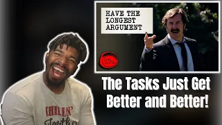 AMERICAN REACTS TO Have the Longest Argument | Full Task | Taskmaster