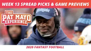 2020 NFL Week 13 Picks Against The Spread | NFL Game Picks | Anthony Lynn