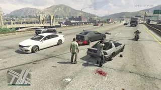 GTA V Highway car explosionGang war
