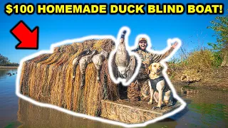 $100 PVC Homemade DUCK BOAT BLIND Hunting CHALLENGE!!! (Catch Clean Cook)