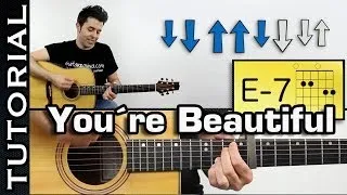 Como tocar James Blunt - You're Beautiful Con la intro en guitarra Tutorial completo