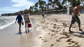Palm Beach Punta Cana beach walk 4K movie